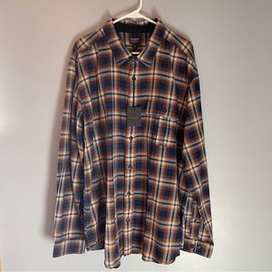 Filson XXL Rustic Oxford Shirt in IndigoRust Plaid